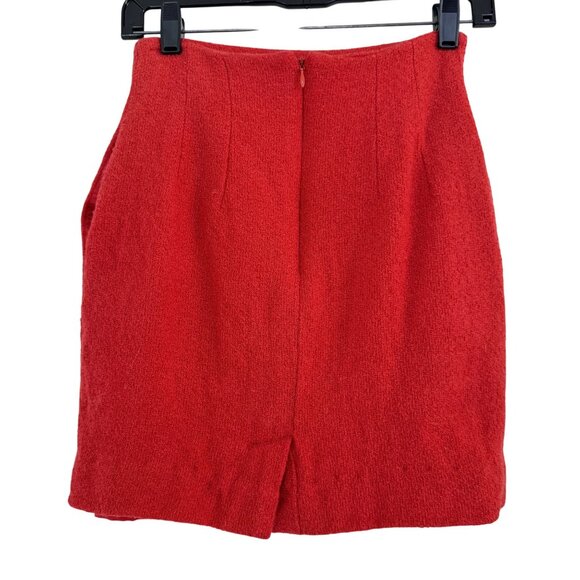 Vintage Christian Dior Womens Red Wool Skirt Suit Set 2P Jacket & Skirt USA - Picture 9 of 16